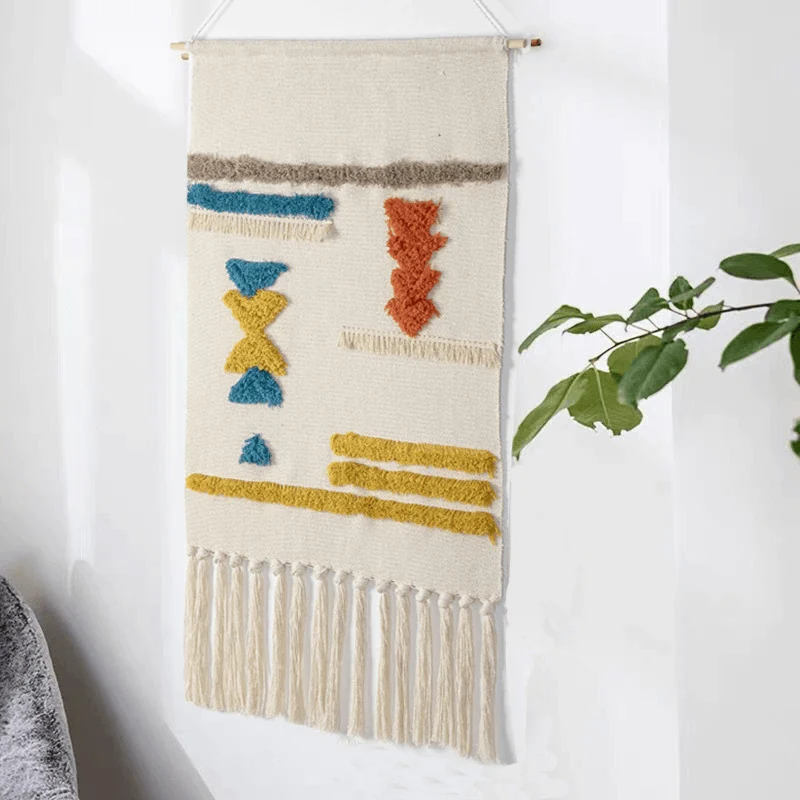 Geometrisk Vægdekoration med Lækre Fringes