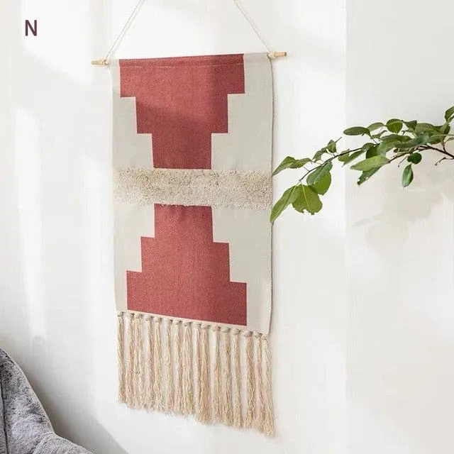 Geometrisk Vægdekoration med Lækre Fringes