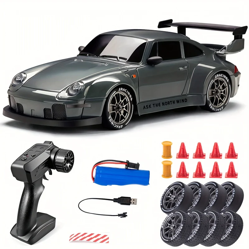 Fartfyldt 1:24 RC Driftbil med LED Lys – Genopladelig 4WD Racer