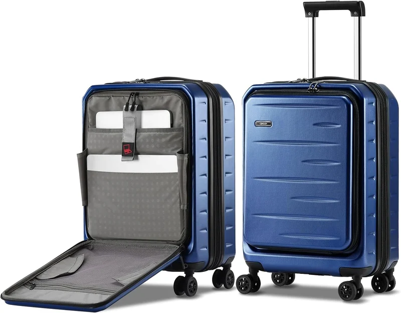 Udvidelig håndbagage med frontlomme og TSA-lås