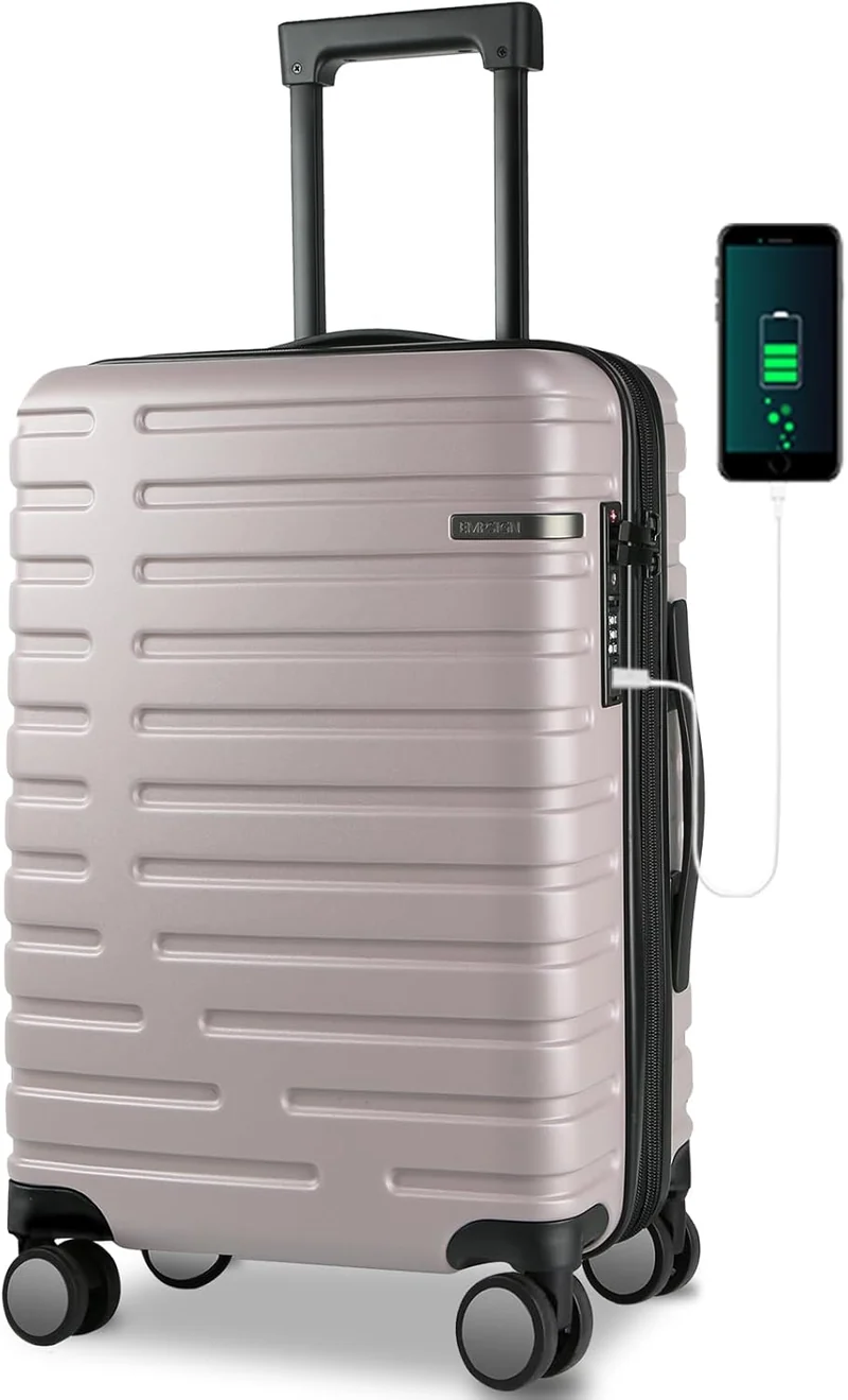 Udvidelig hård suitcase med 360° hjul og TSA-lås