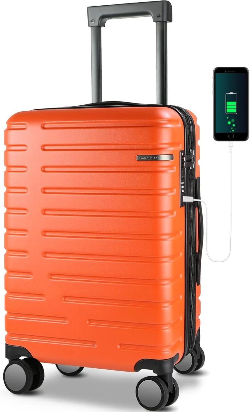 Udvidelig hård suitcase med 360° hjul og TSA-lås