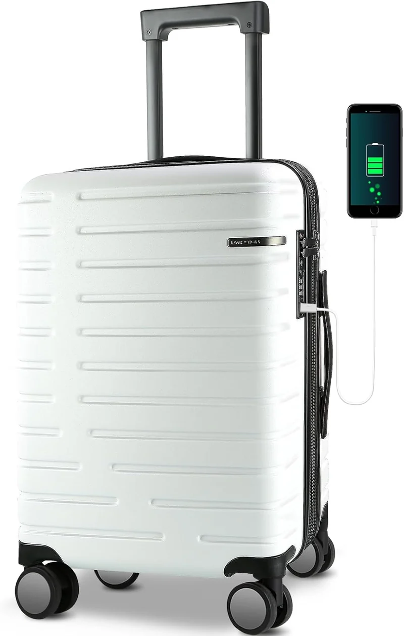 Udvidelig hård suitcase med 360° hjul og TSA-lås