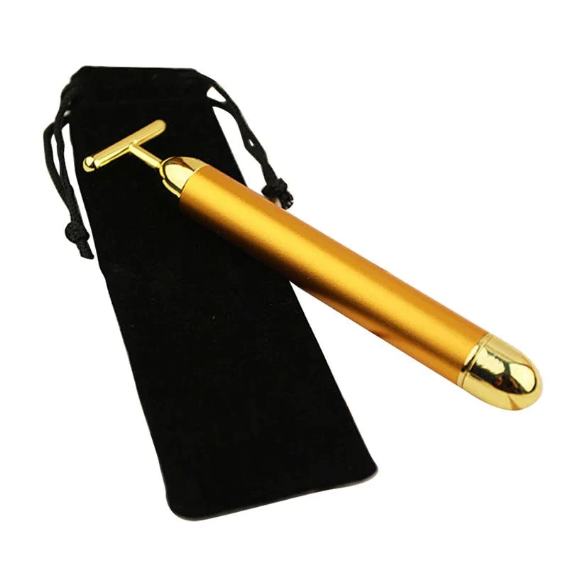 24K Guld T Ansigtsroller Massageapparat til Energi