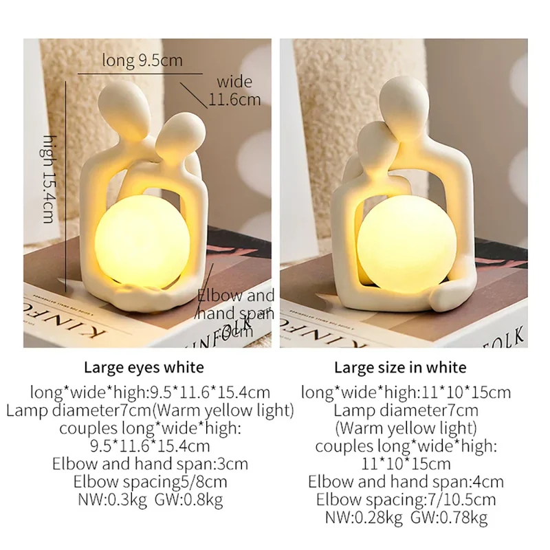 Nattelys til par med evig bånd - Dekorativ lampe