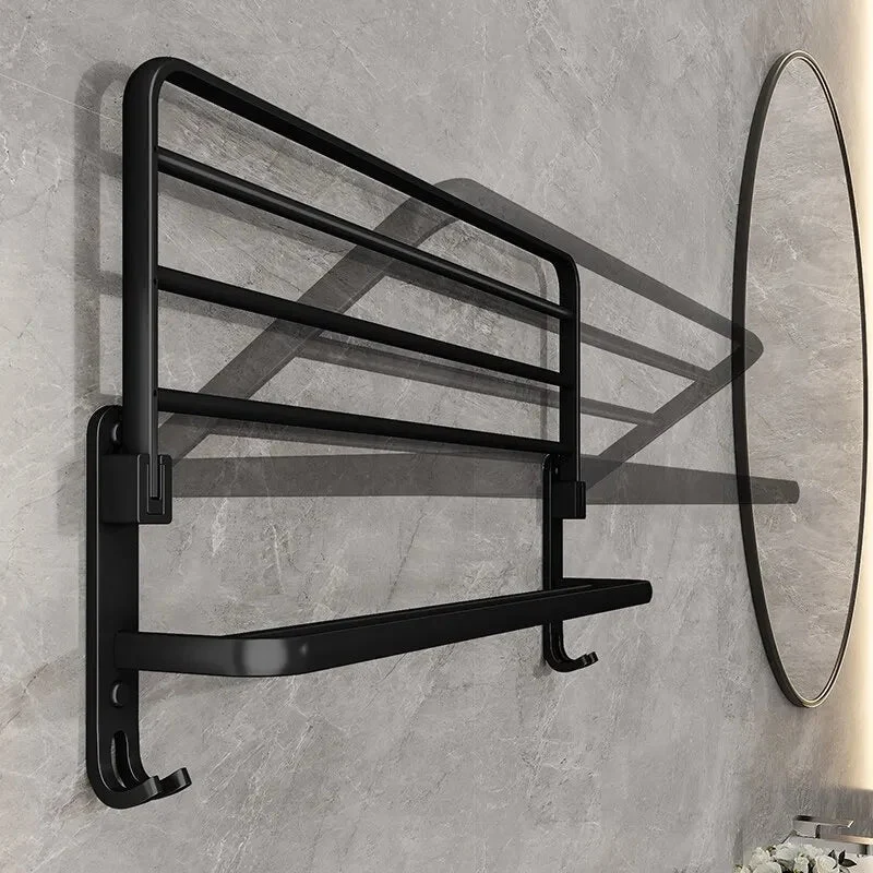 Elegant håndklædeholder i aluminium - Pladsbesparende sammenklappelig design