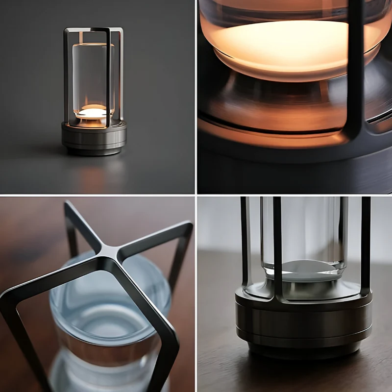 Elegant Bærbar Bordlampe – Vandtæt, Justerbart Lys til Hjemmet