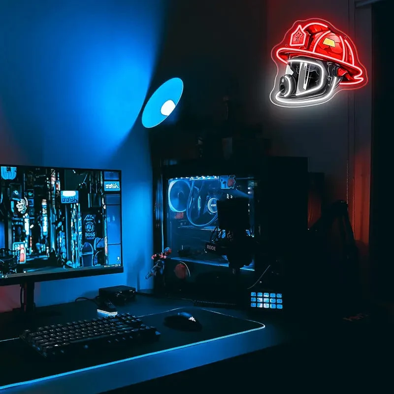 Neon Fyrværkerihjelm med Zentronix Design