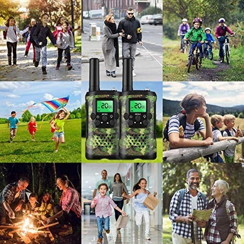 Eventyrlige Walkie Talkies til Børn | 22 Kanaler | 5 km Rækkevidde | Skovkamuflage