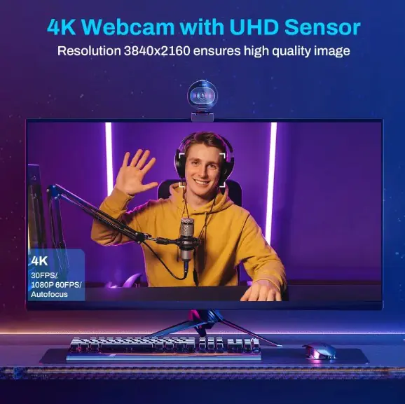 4K HD Webcam – Professionel Streaming Kvalitet