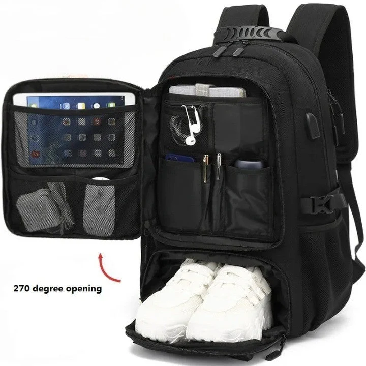 Smart Rygsæk med USB Opladning og Stort Rum (50-80L)