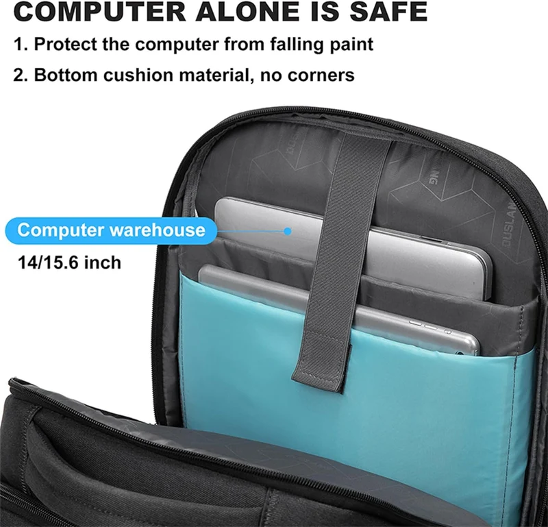 Praktisk og vandtæt rygsæk til laptop og rejser med smarte rum