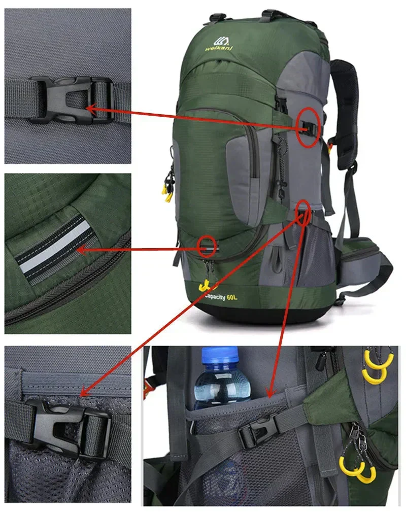 Allround Rygsæk - 60L - Vandtæt og Holdbar