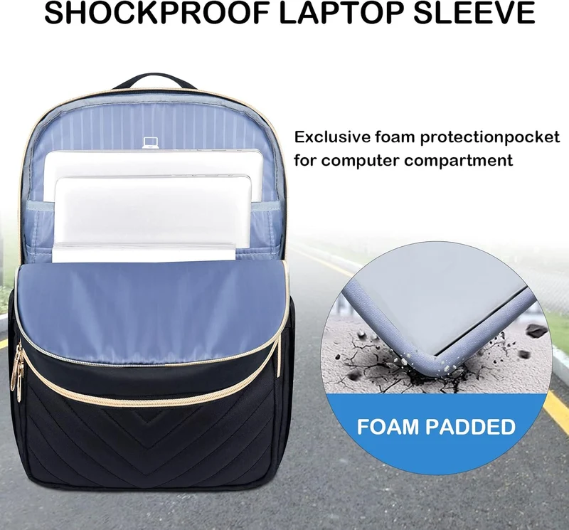 Vandtæt og Let Laptoprygsæk med USB Opladerport – 15.6" Kompatibel
