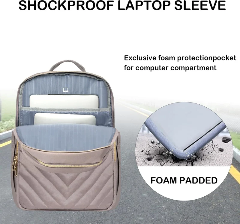 Vandtæt og Let Laptoprygsæk med USB Opladerport – 15.6" Kompatibel