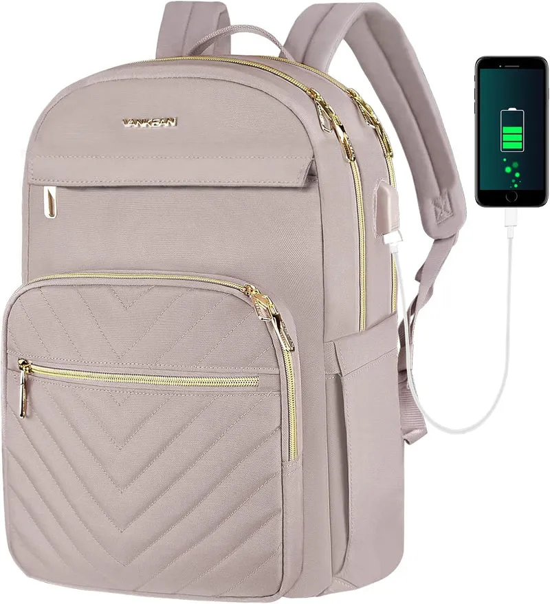 Vandtæt og Let Laptoprygsæk med USB Opladerport – 15.6" Kompatibel