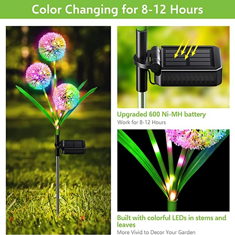 Havelampe med solenergi – Dandelion lys