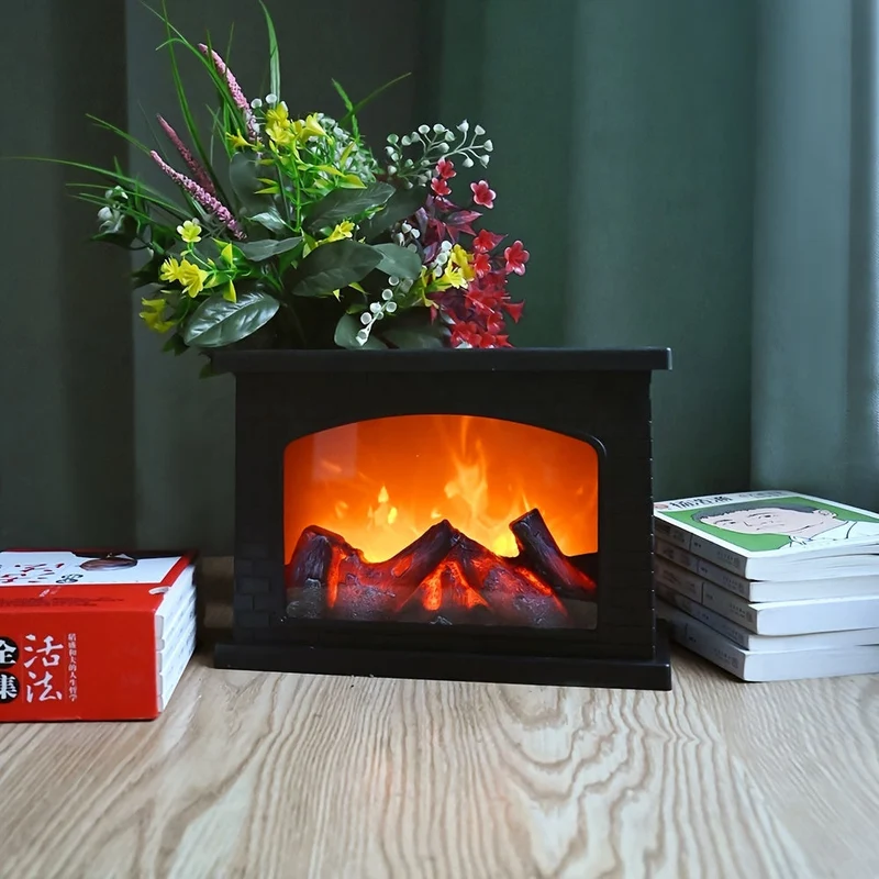 Rektangulær Kaminlampe med Hygge - Realistiske Flammeeffekter