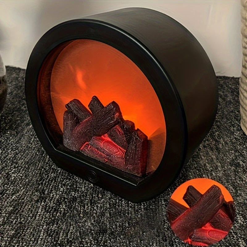Rektangulær Kaminlampe med Hygge - Realistiske Flammeeffekter