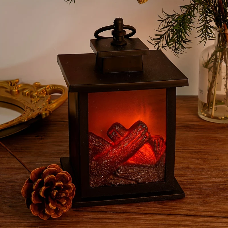 Rektangulær Kaminlampe med Hygge - Realistiske Flammeeffekter
