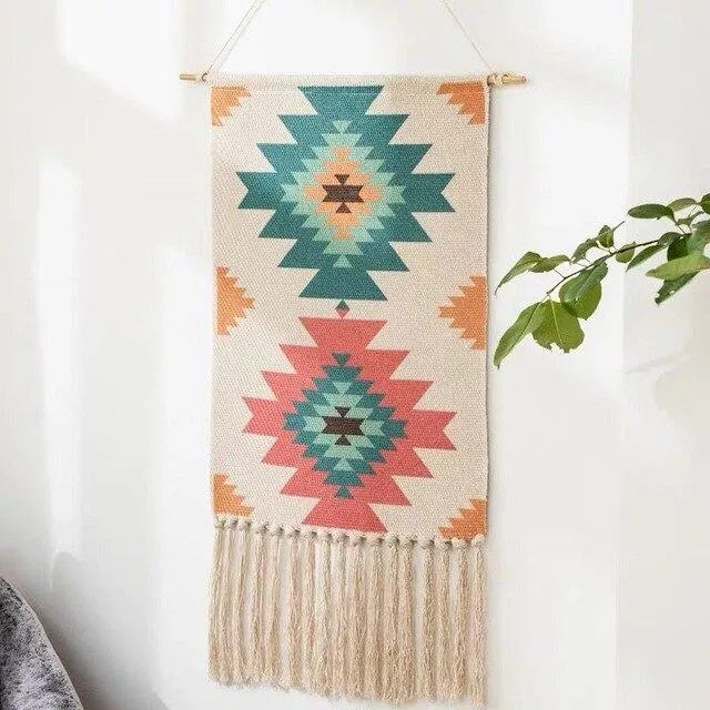 Geometrisk Tæppe til Væg med Tufting