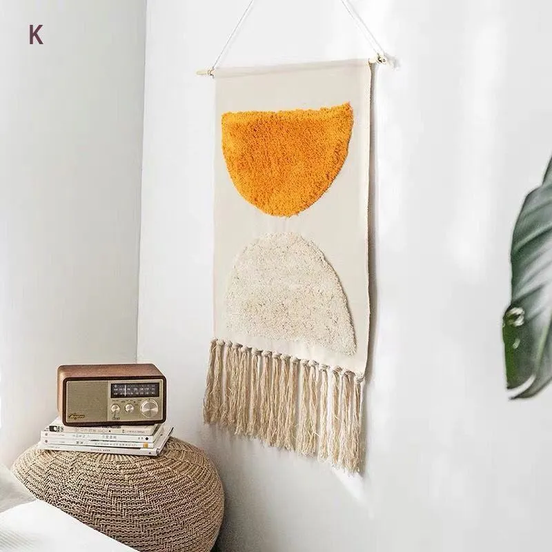 Geometrisk Tæppe til Væg med Tufting