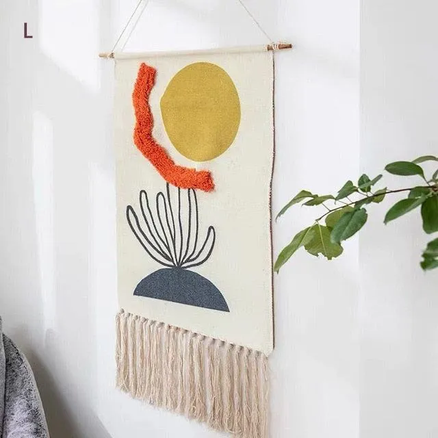 Geometrisk Tæppe til Væg med Tufting