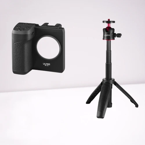 Trådløs telefon stabilisator med indbygget lys og universelt greb