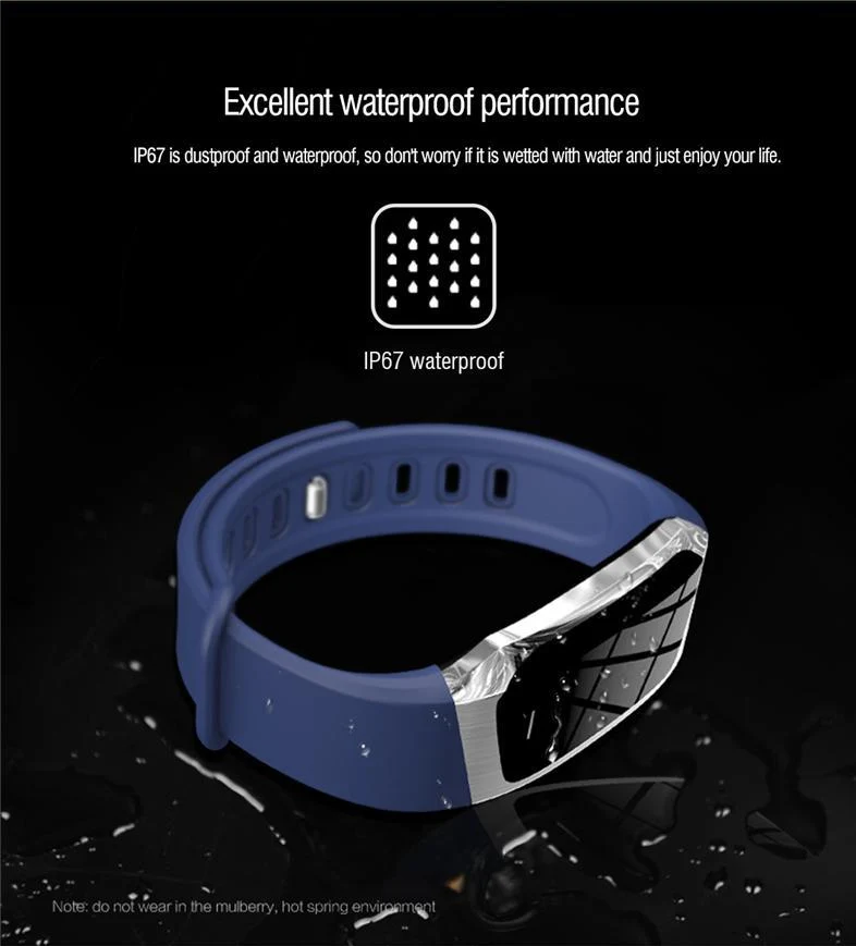 Vandafvisende Fitband Smartwatch med blodtryks- og pulsmonitor