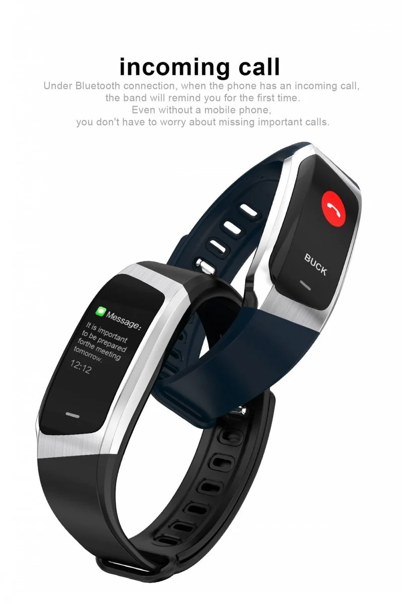 Fitband Smartwatch med Vandtæthed, Puls, Blodtryk og Iltniveau Monitor