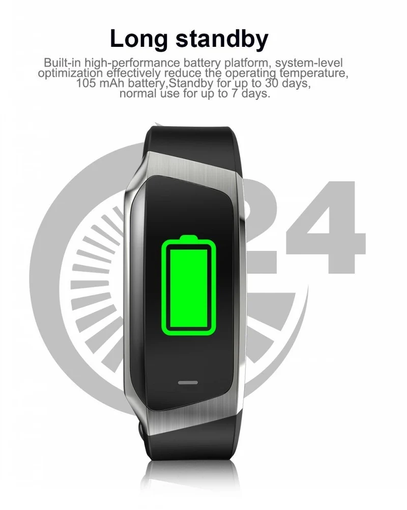 Fitband Smartwatch med Vandtæthed, Puls, Blodtryk og Iltniveau Monitor