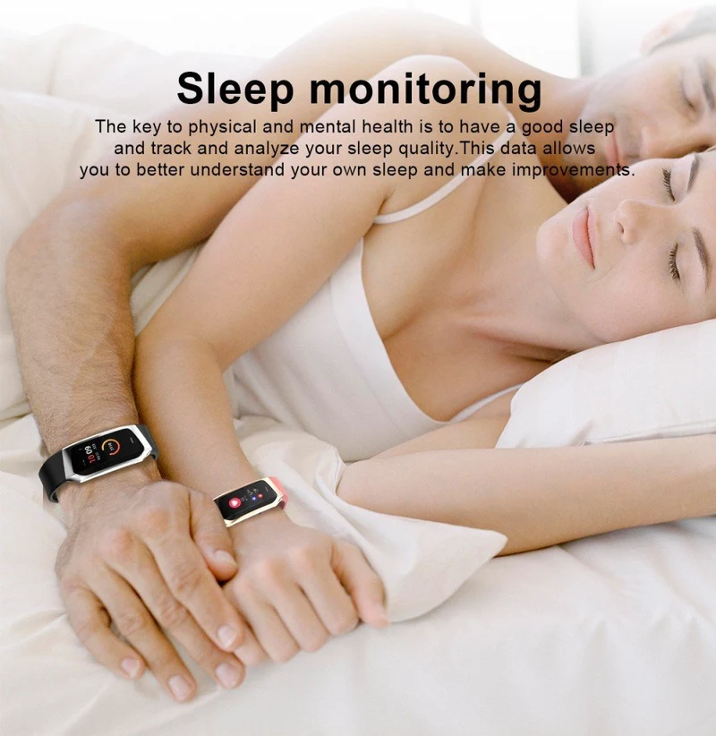 Fitband Smartwatch med Vandtæthed, Puls, Blodtryk og Iltniveau Monitor