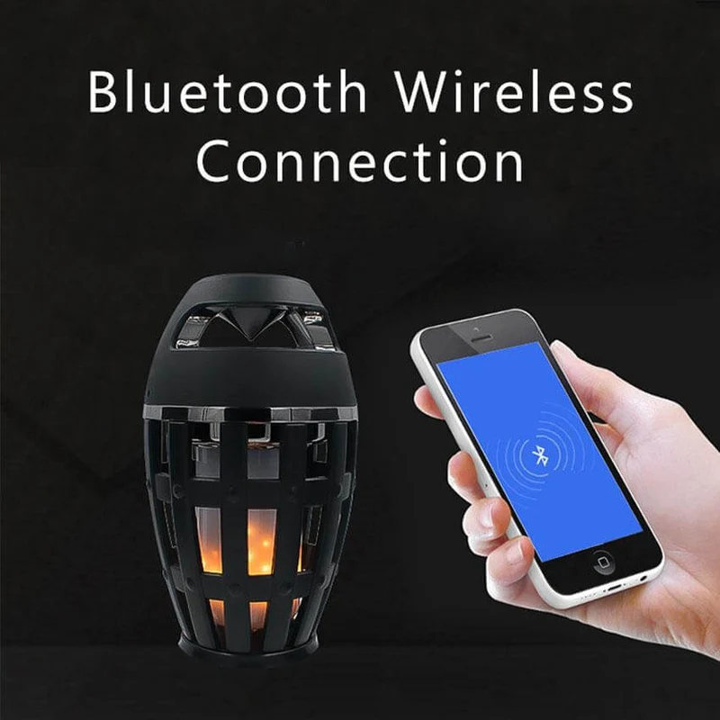 Flammelys med Bluetooth-højttaler til hyggelig stemning