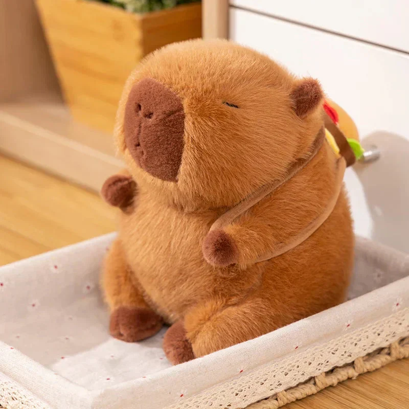 Lækre Capybara Burger Plysdyr – Blød og Krammevenlig