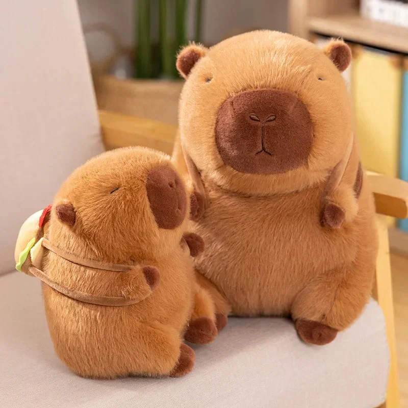 Lækre Capybara Burger Plysdyr – Blød og Krammevenlig