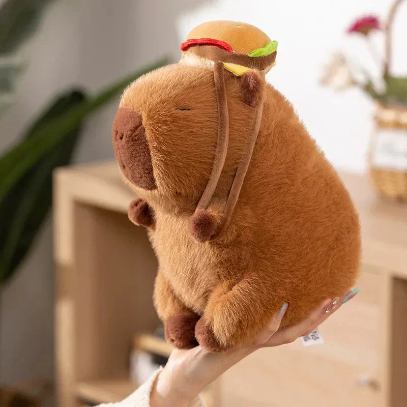 Lækre Capybara Burger Plysdyr – Blød og Krammevenlig