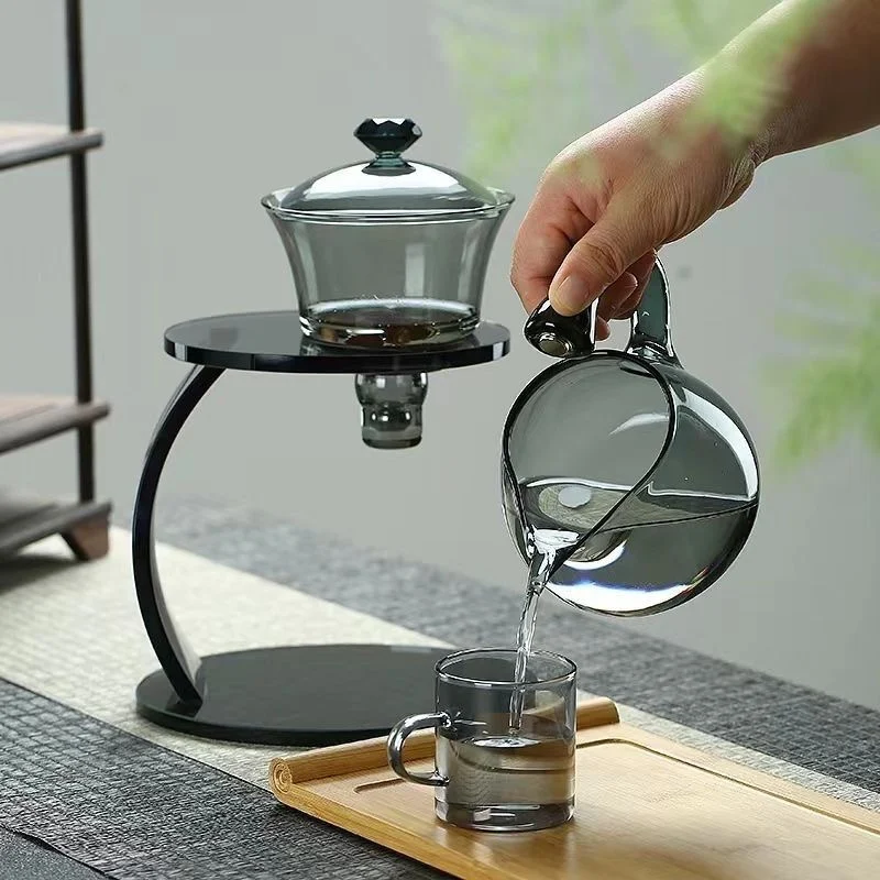 Simpelt Glas Teekande Sæt med Magnetisk Låg og Glat Overflade