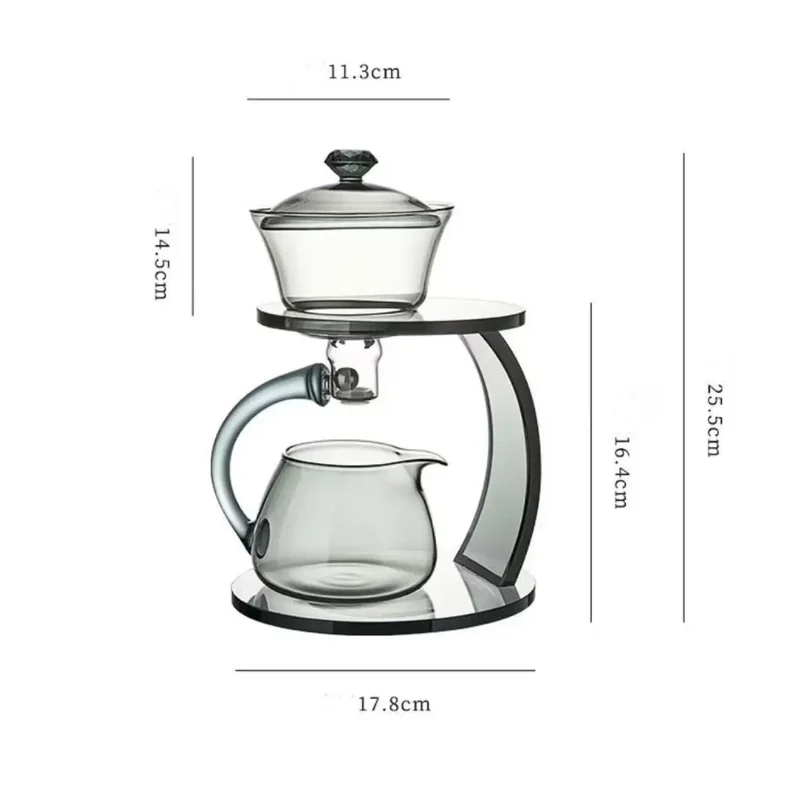 Simpelt Glas Teekande Sæt med Magnetisk Låg og Glat Overflade