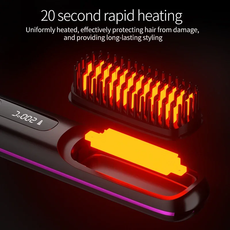 Trådløs hårglatter med USB-opladning og LCD-skærm – Keramik & ion teknologi