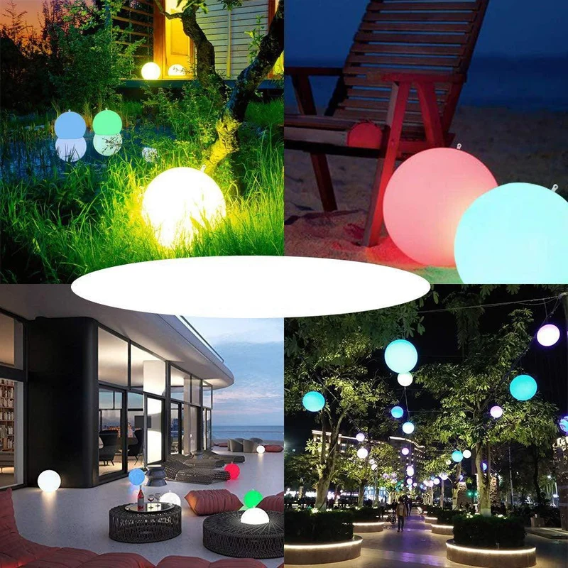 Farvet LED Strandbold med Fjernbetjening – GlowSphere til Natteunderholdning