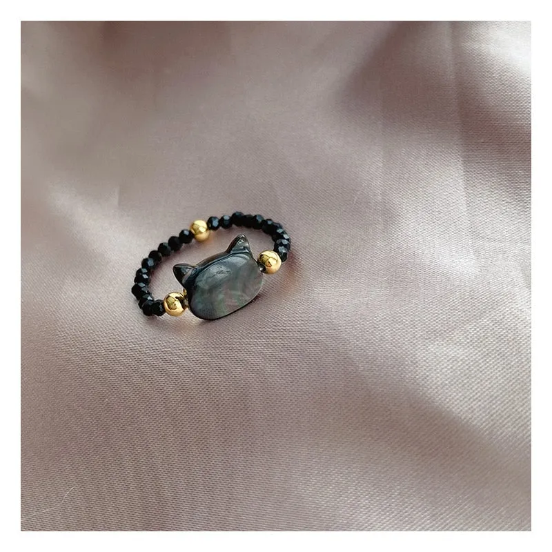 Ring med lykkekat design