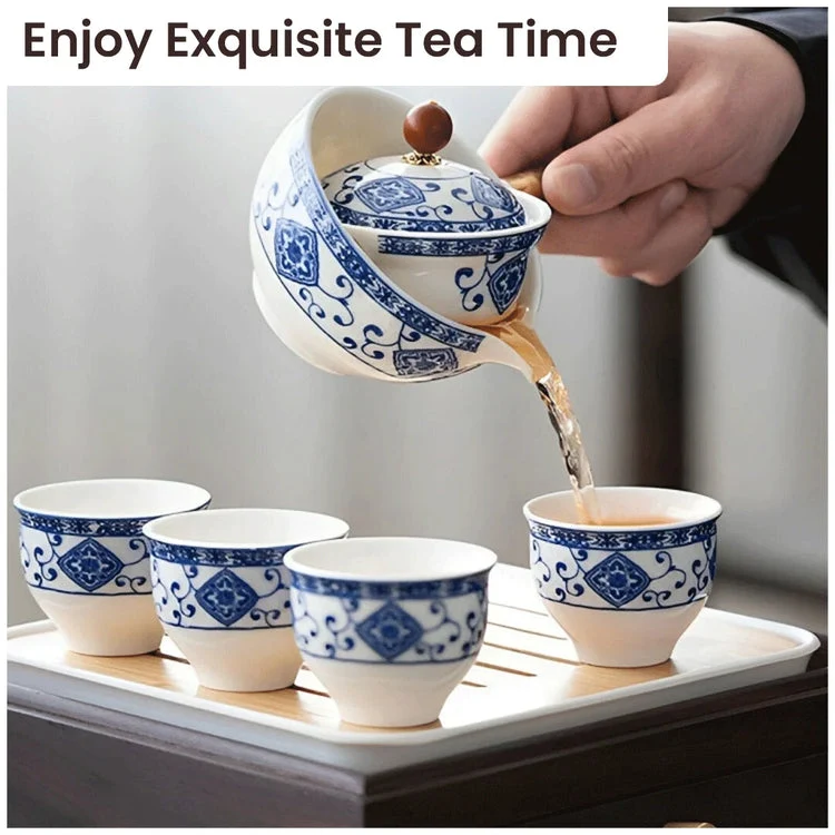 Gongfu te sæt i porcelæn - tidløs elegance, perfekt til te