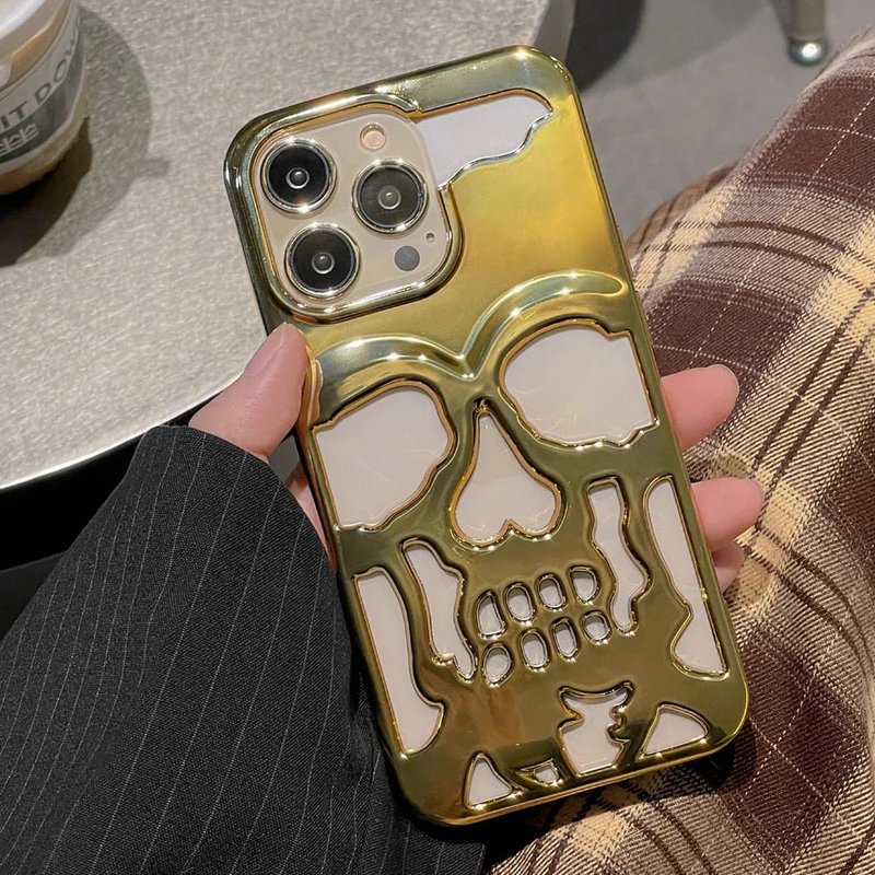 Smartphone Cover med Gotisk Skull Design i Midnattsfarve