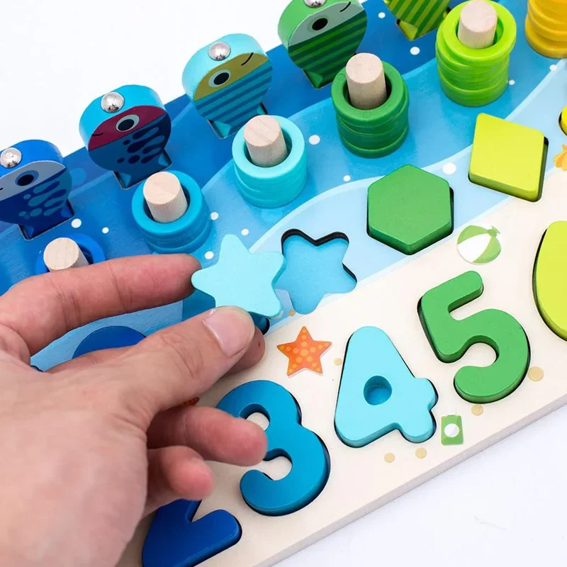 Montessori Træspilbræt til Udvikling af Færdigheder