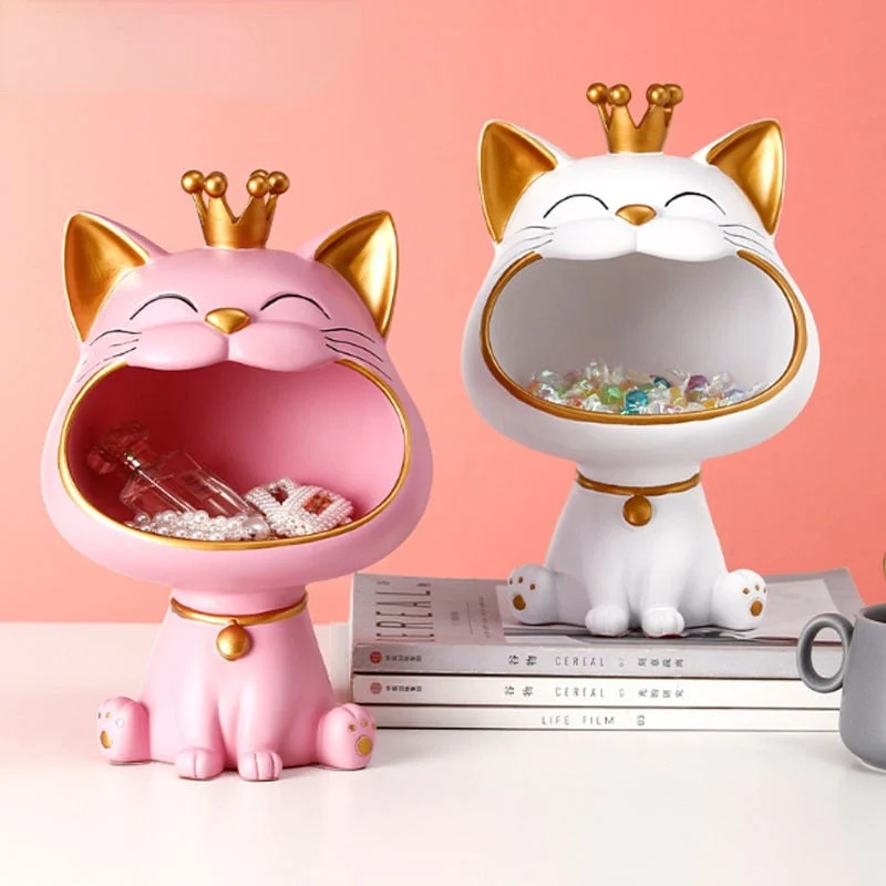 Opbevaringsboks med Fortune Kitty Statue til hjemmet