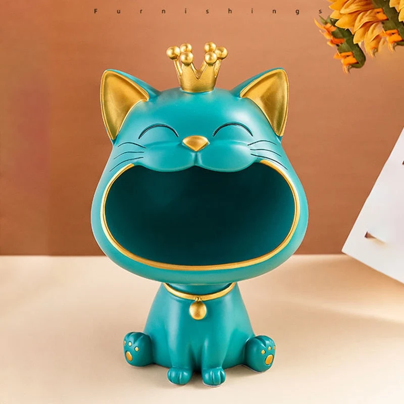 Opbevaringsboks med Fortune Kitty Statue til hjemmet