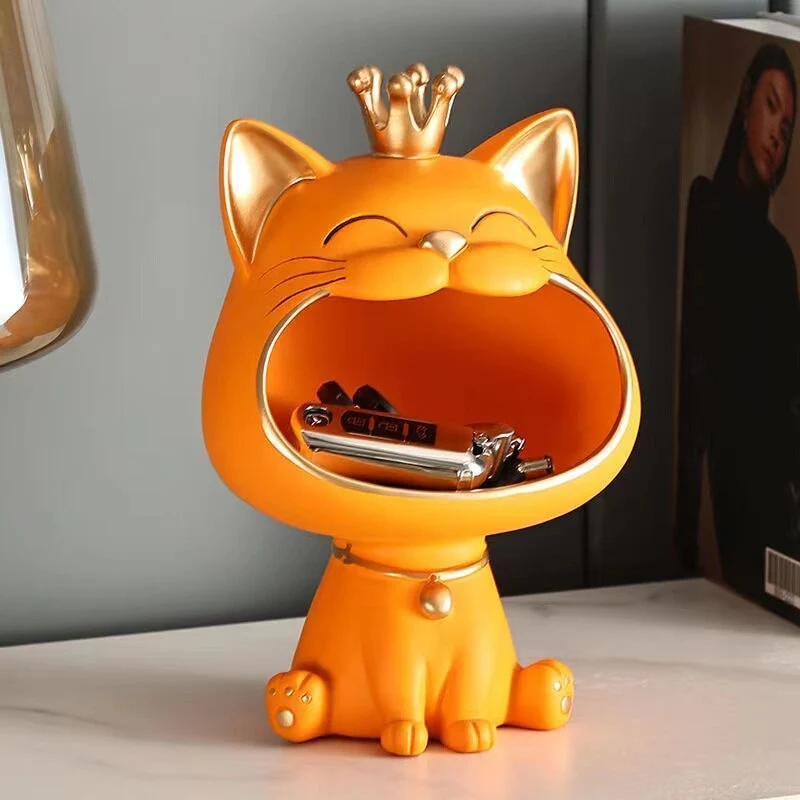 Opbevaringsboks med Fortune Kitty Statue til hjemmet