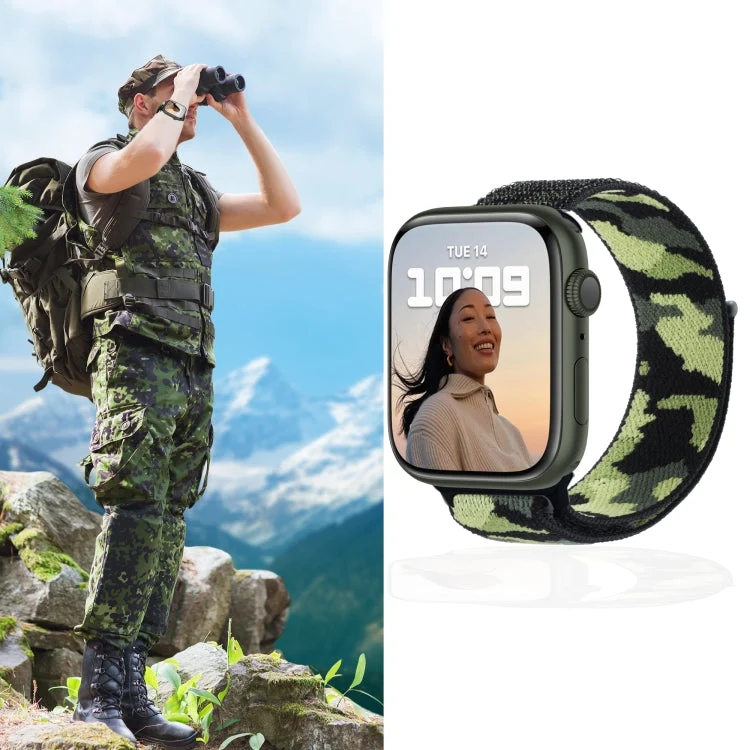 Nylon Urrem til Apple Watch Ultra 49mm & Series 9, 8, 7, 6, 5, 4, 3, 2, 1 (Rosa Camouflage)