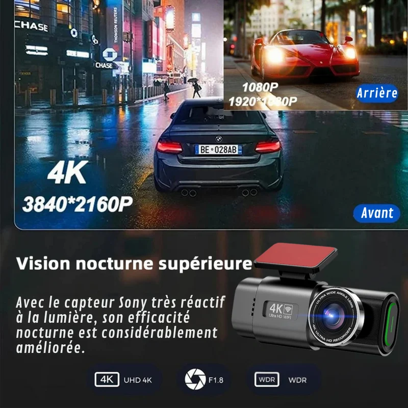 Ultra HD Bilkamera med Kontinuerlig Optagelse
