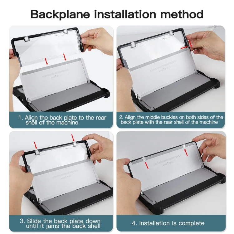 Acryltransparent Laptop Sleeve med Hånd- og Skulderrem til Surface Pro 4 / 5 / 6 / 7 / 7+